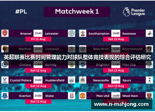 英超联赛比赛时间管理能力对球队整体竞技表现的综合评估研究